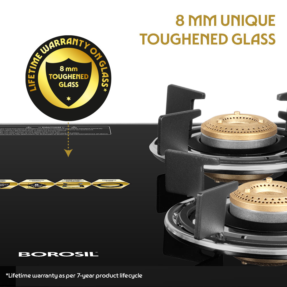 Borosil Prima Glass-top Gas stove