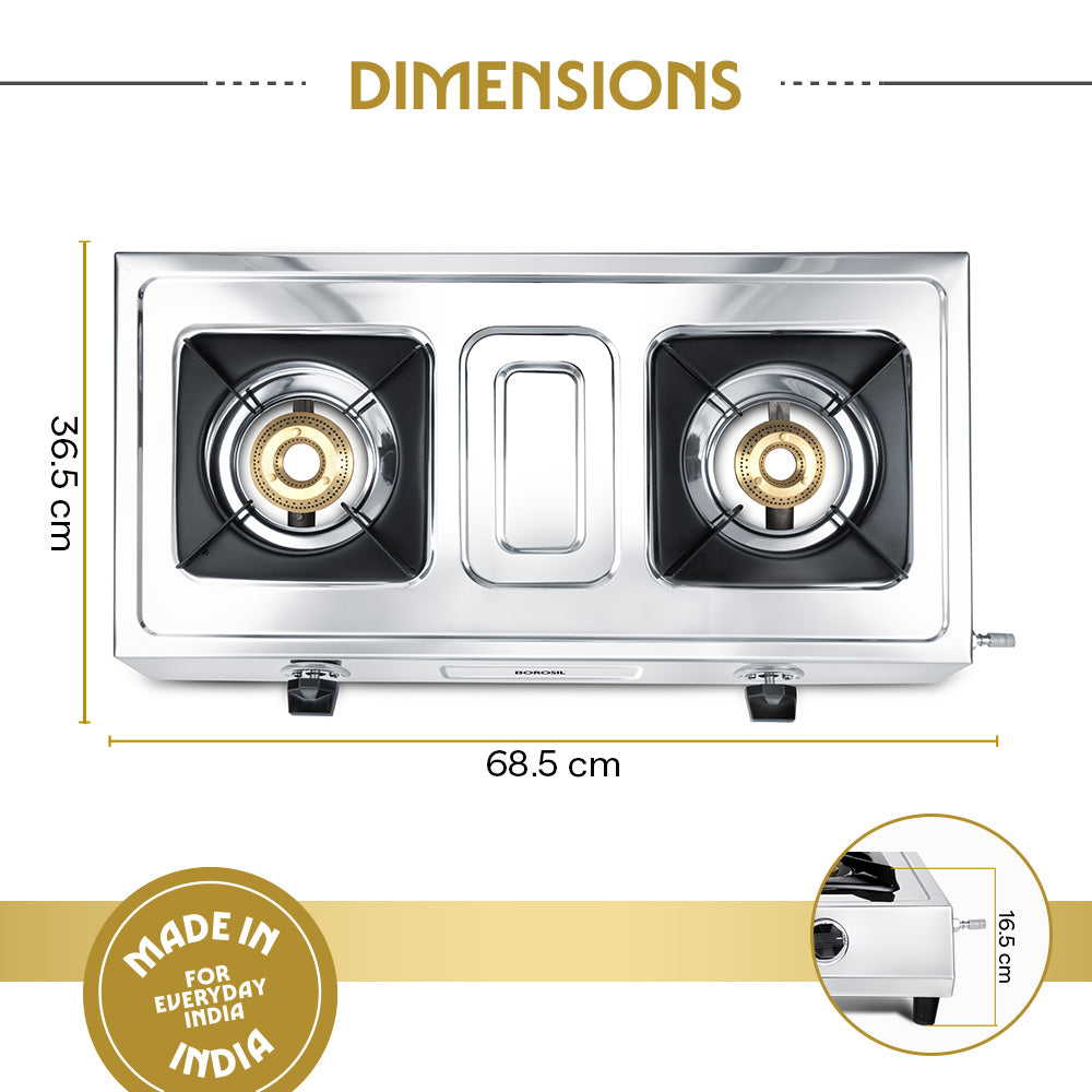 Borosil Smart Flame DLX Stainless Steel Gas Stove
