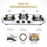Borosil Ignite Pro Stainless Steel Gas Stove