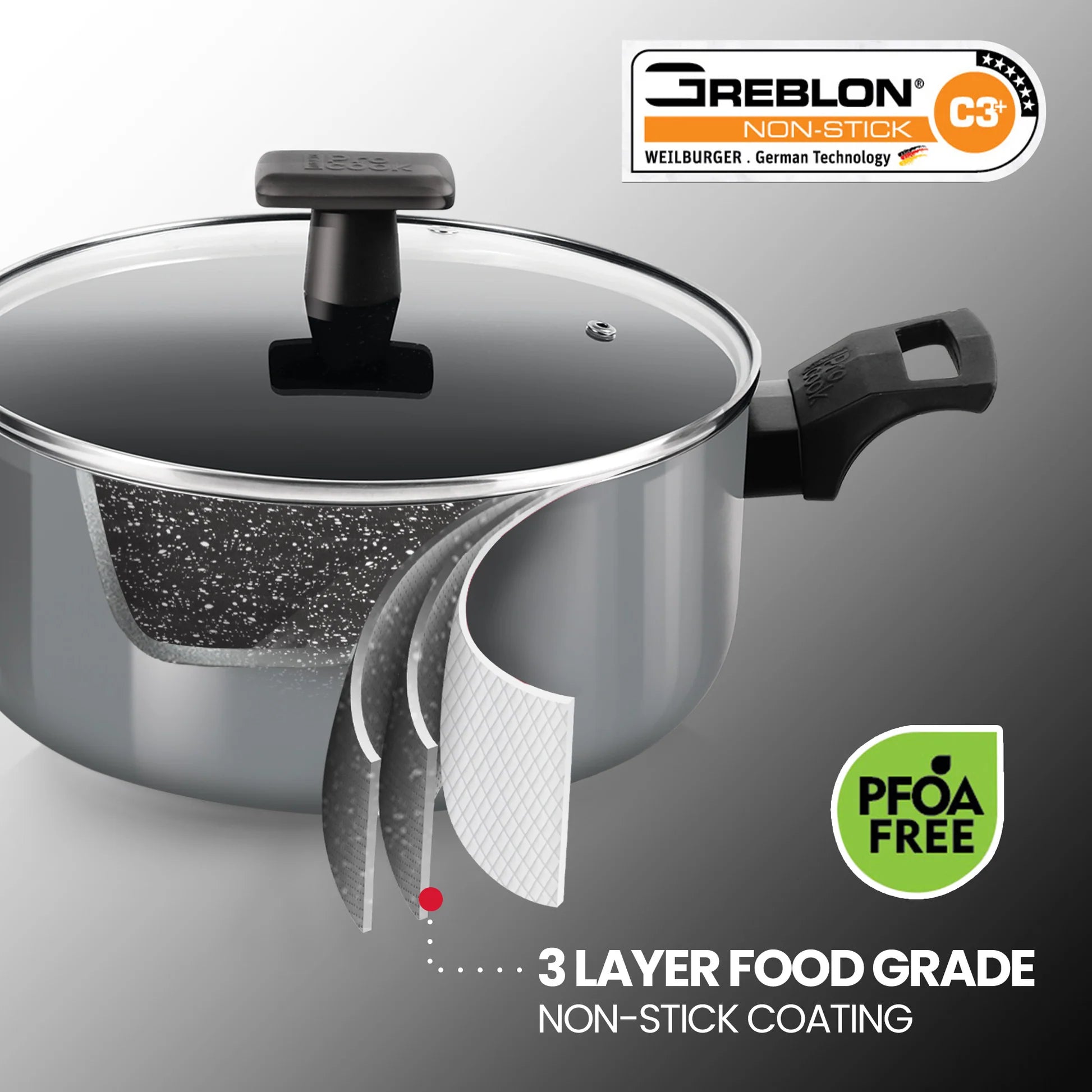 Milton Biryani Pot Blackpearl Induction 22 cm