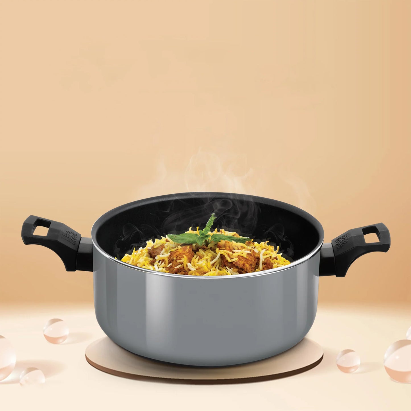 Milton Biryani Pot Blackpearl Induction 22 cm