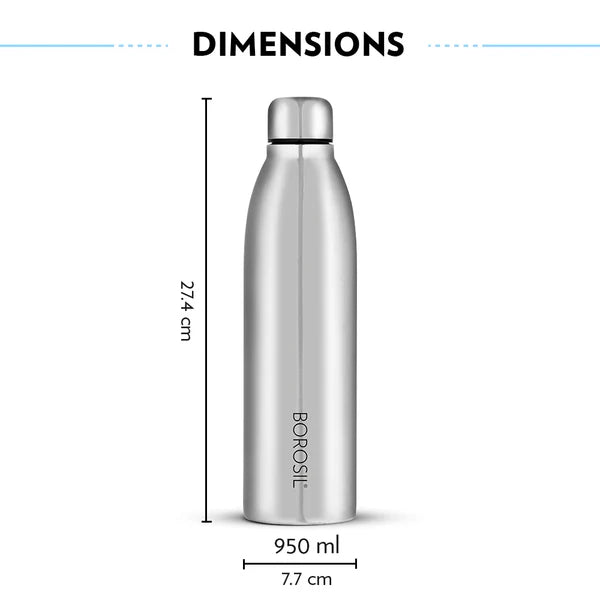Borosil Juno Single Wall Bottle 950ML