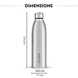 Borosil Juno Single Wall Bottle 950ML