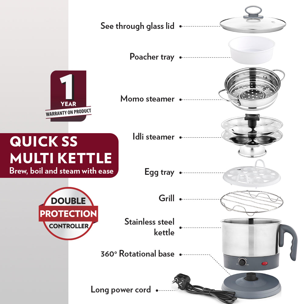 Borosil Quick Multipurpose Kettle