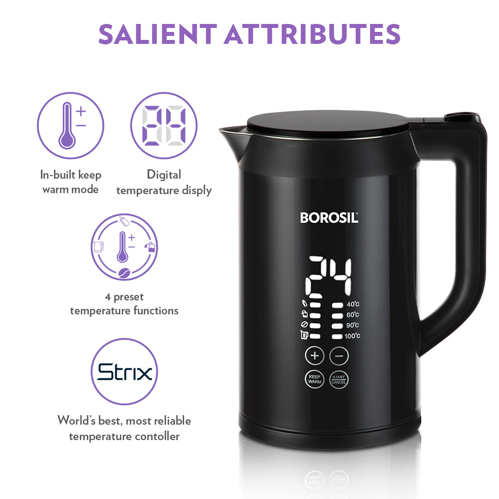 Borosil Digital Electric Kettle 1.5L