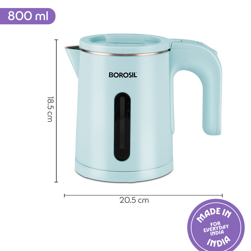 Borosil Eva Cooltouch Stainless Steel Electric Kettle 800 ml