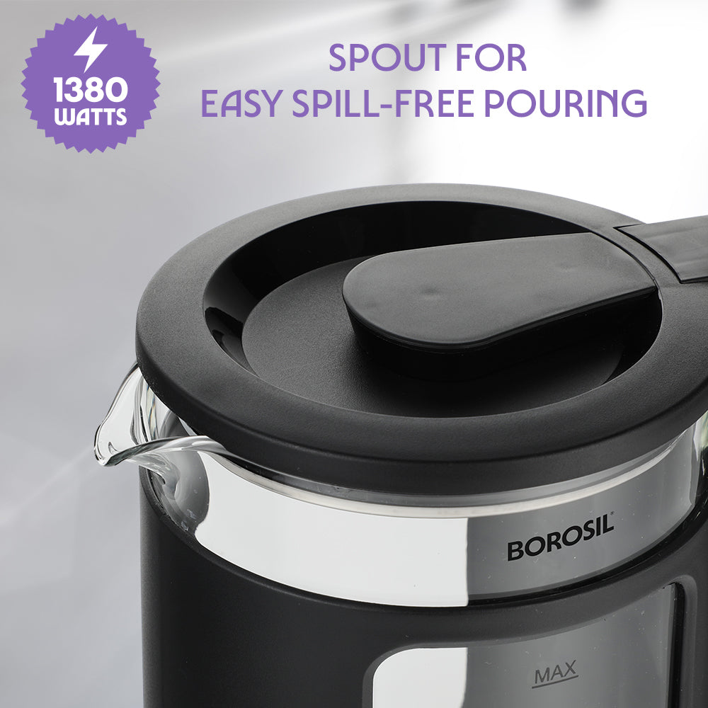 Borosil Cooltouch Electric Glass Kettle 1.5L