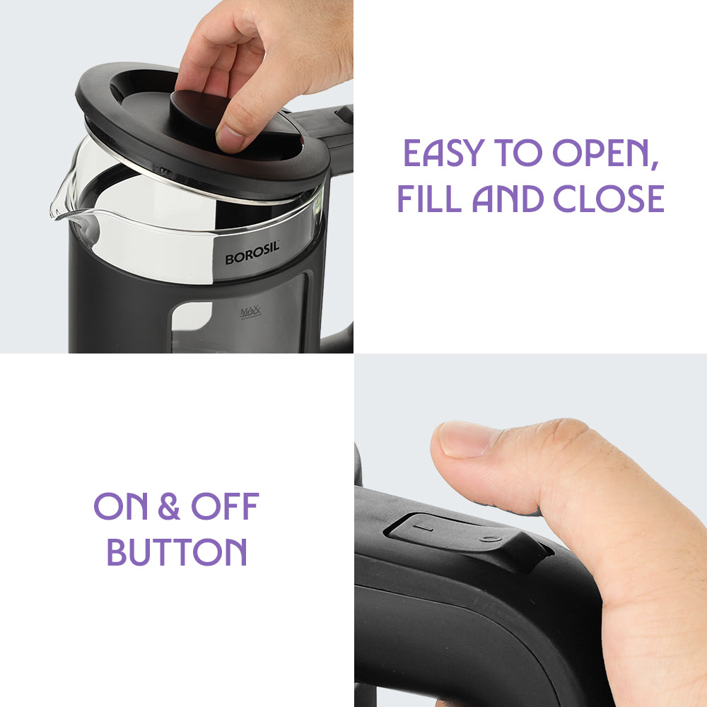 Borosil Cooltouch Electric Glass Kettle 1.5L