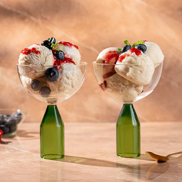 Borosil  Kairo Ice Cream Bowls, Fern Set of 2, 300ml