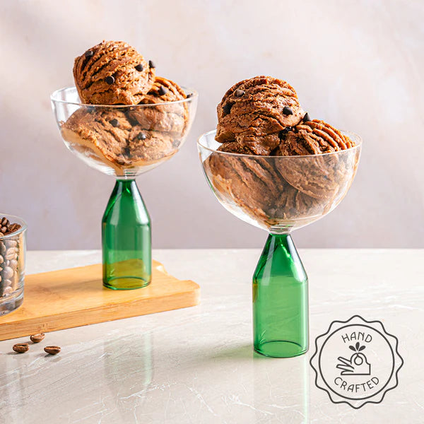 Borosil  Kairo Ice Cream Bowls, Fern Set of 2, 300ml