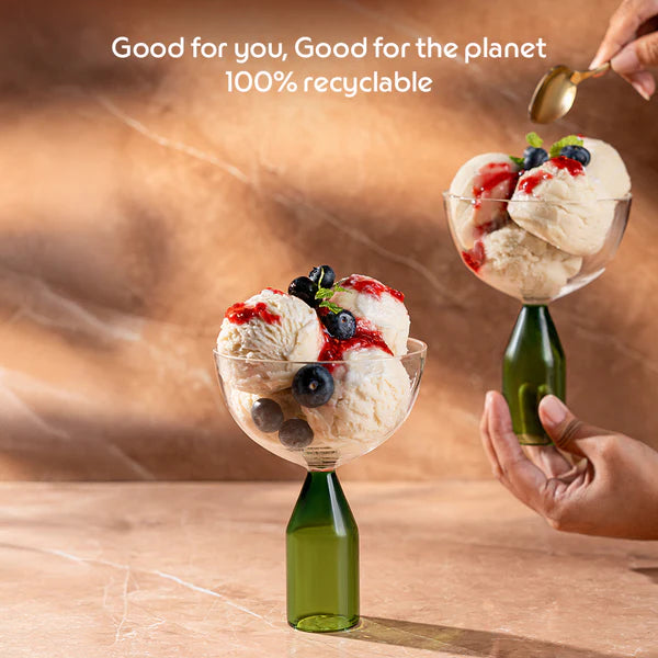Borosil  Kairo Ice Cream Bowls, Fern Set of 2, 300ml