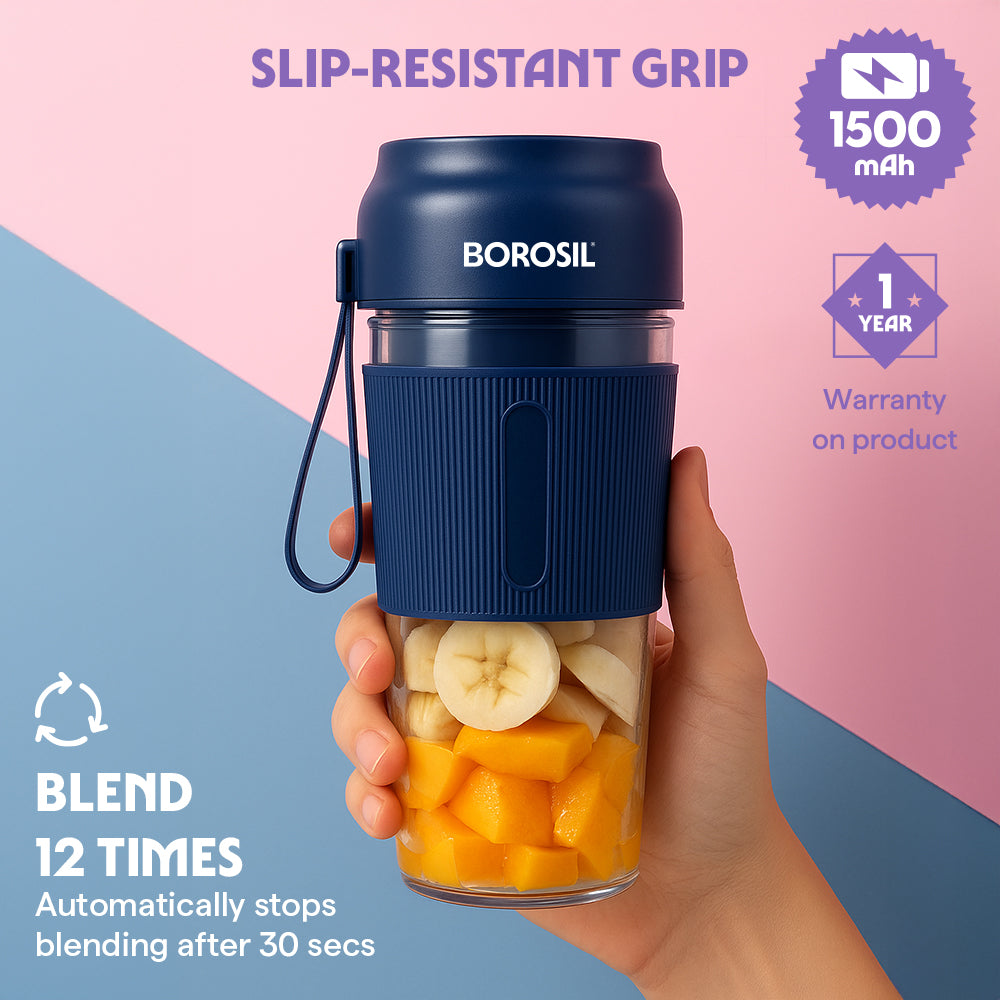 Borosil Nutrigrip Portable Blender 40w