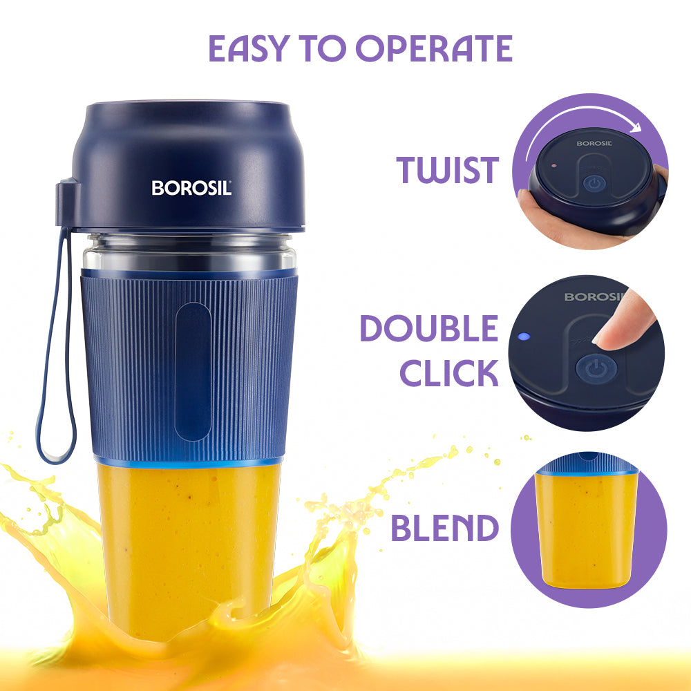 Borosil Nutrigrip Portable Blender 40w
