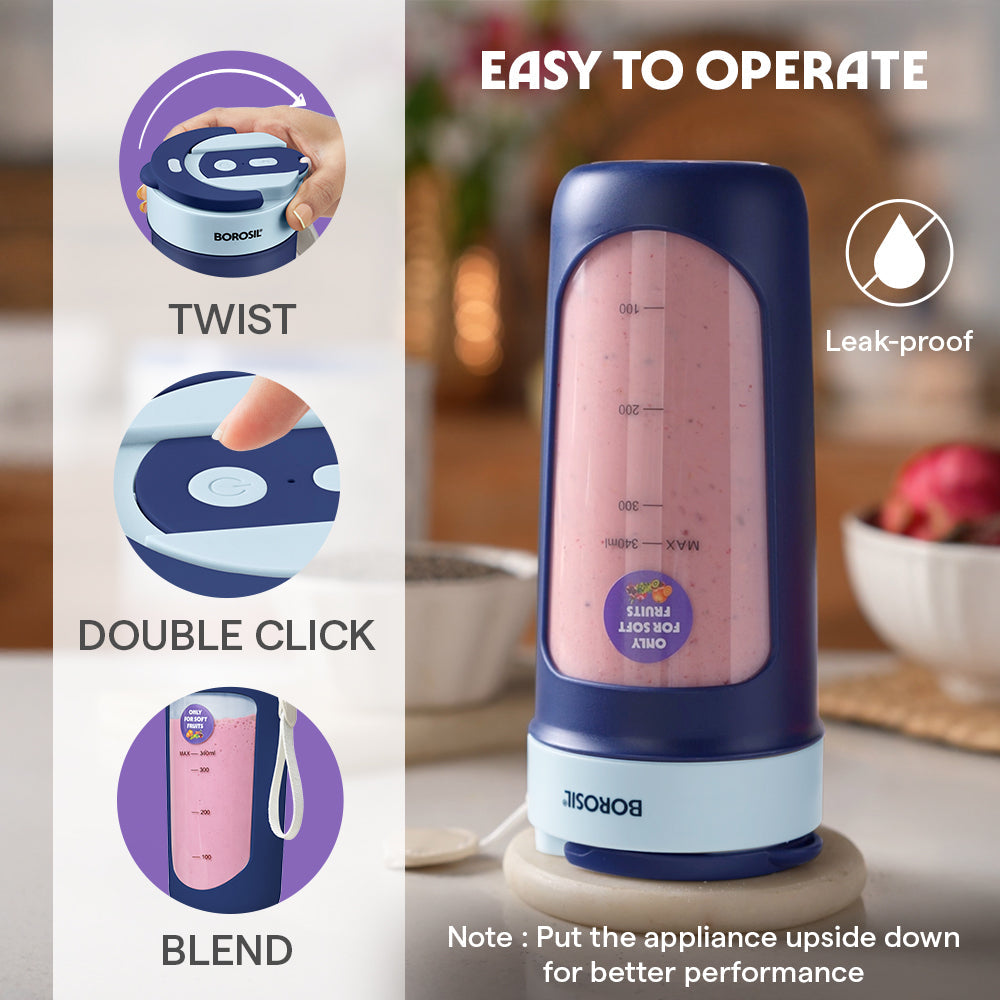 Borosil Nutrisip Portable Blender 40w