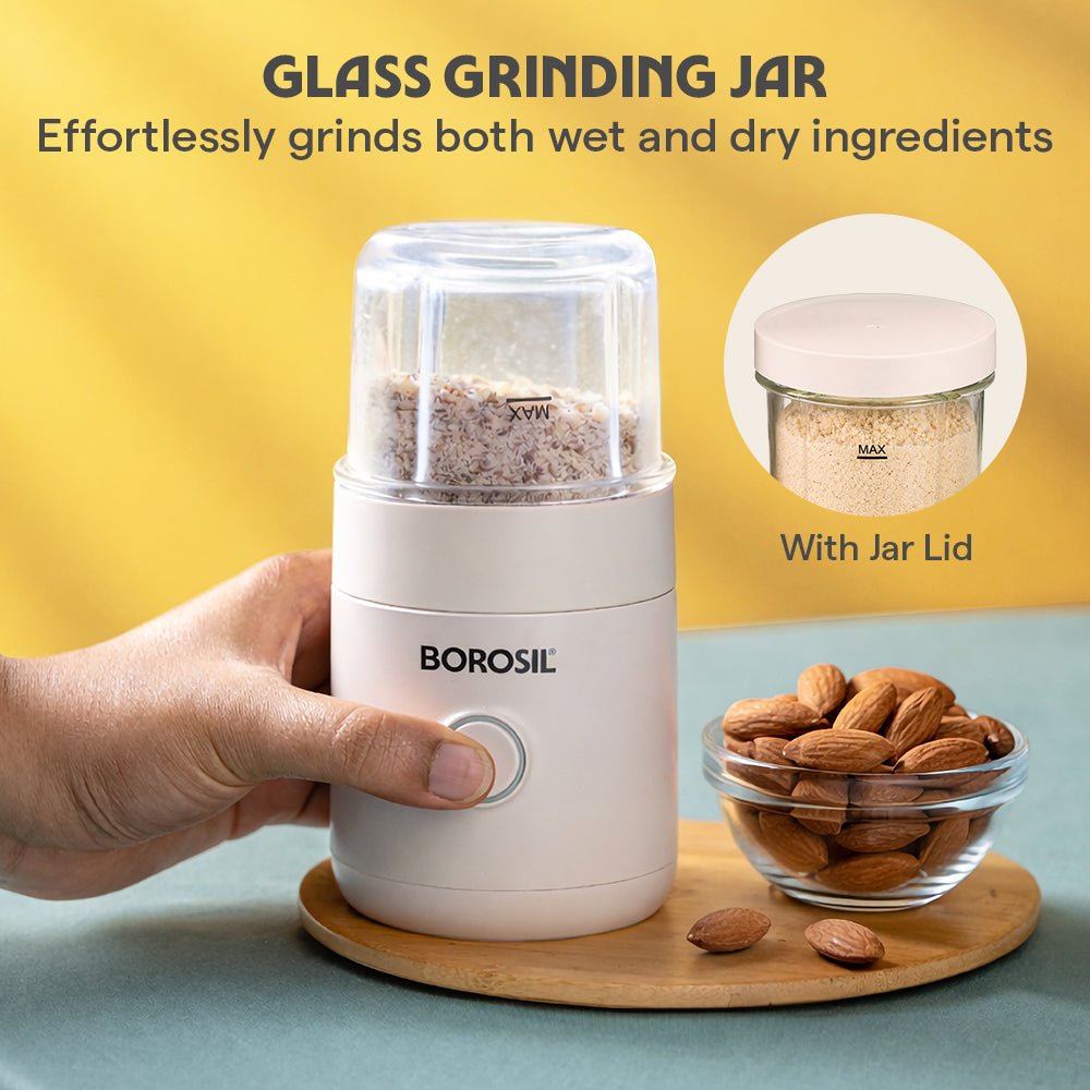 Borosil Nutrimate Portable Electric Blender with Grinder 75w,550ml