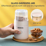 Borosil Nutrimate Portable Electric Blender with Grinder 75w,550ml