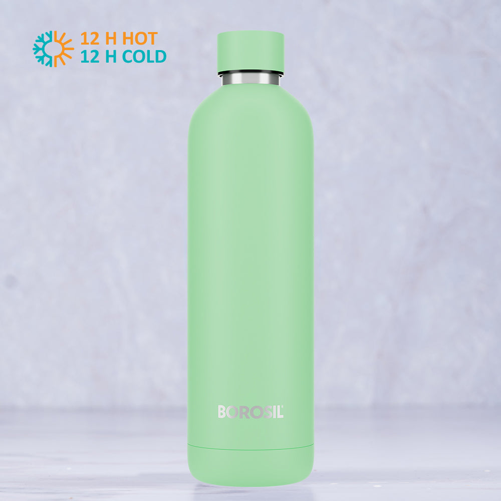 Borosil Pacific Double Wall Bottle, Light Green 700ml