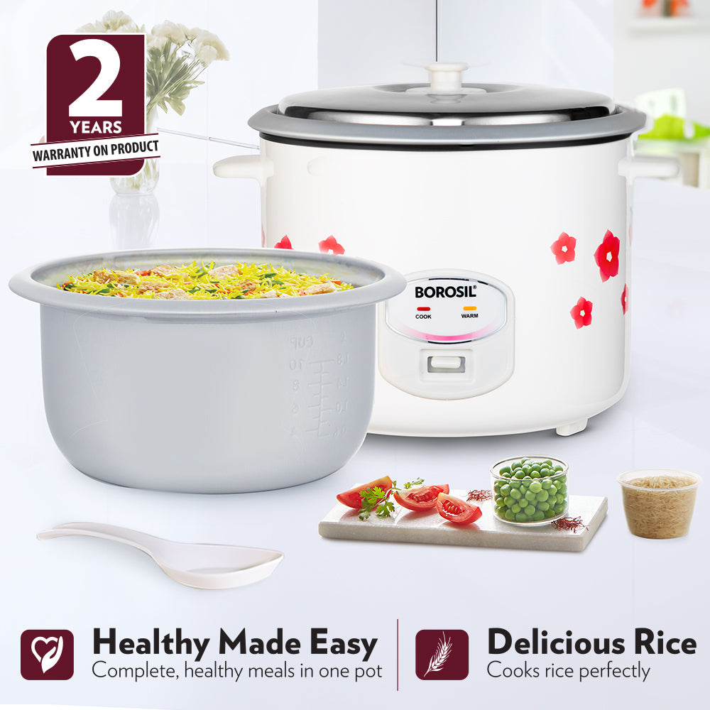 Borosil Pronto Dual Electric Rice Cooker 1000W