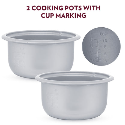 Borosil Pronto Dual Electric Rice Cooker 1000W