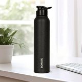Borosil Cosmo SS Single Wall Bottle, Black 1L