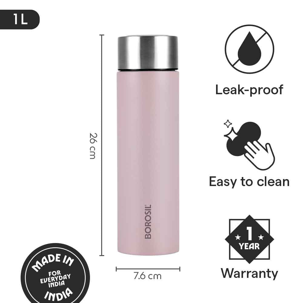 Boroail CoolSip SS Single Wall Bottle, Lavender 1L