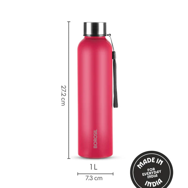 Borosil Personalised Laguna SS Single Wall Bottle, Green 1L