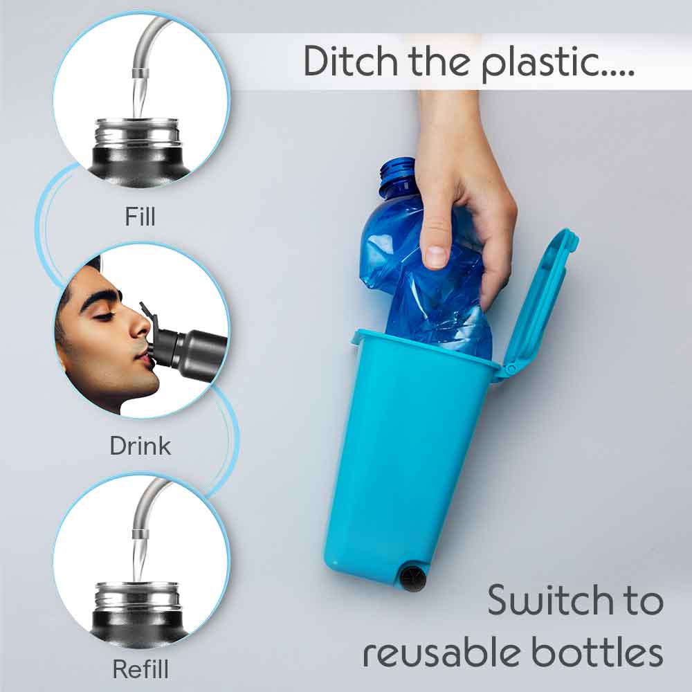 Borosil SipFresh SS Single Wall Bottle, Mint
