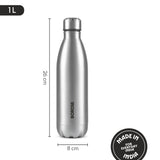 Borosil Bolt Single Wall SS Bottle 1L