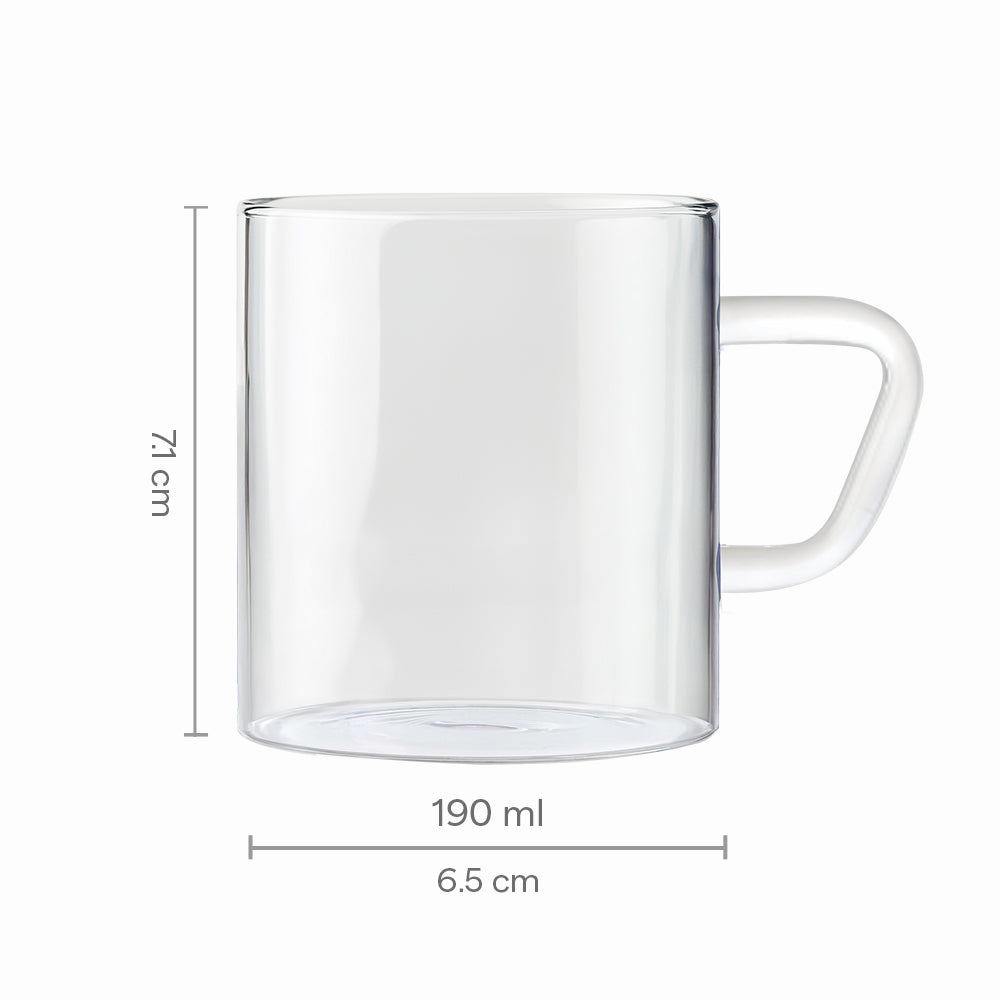 Borosil Vision Classic Mug Set of 6, 190ml