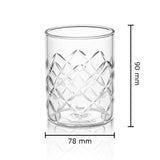 Borosil Crown Whiskey Glass Set of 6, 350ml