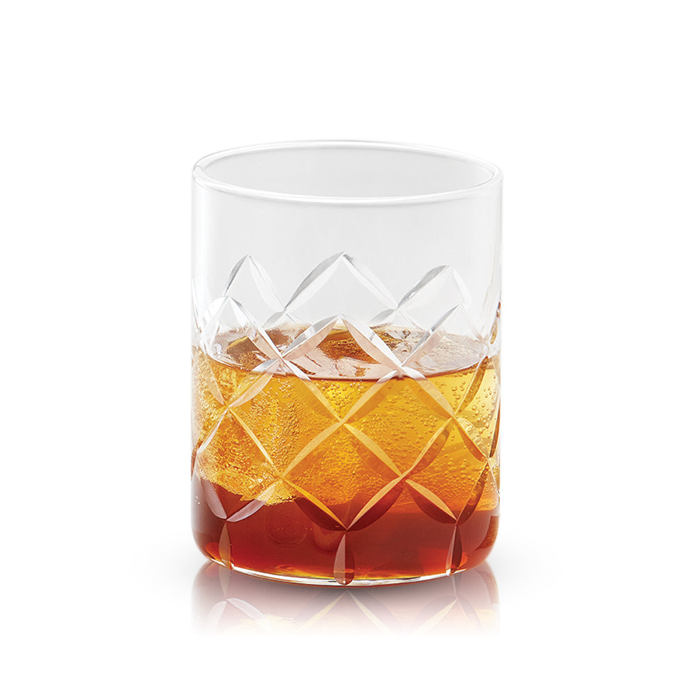 Borosil Crown Whiskey Glass Set of 6, 350ml