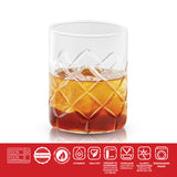 Borosil Crown Whiskey Glass Set of 6, 350ml