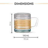 Borosil Glance Glass Mug Set of 6, 190ml