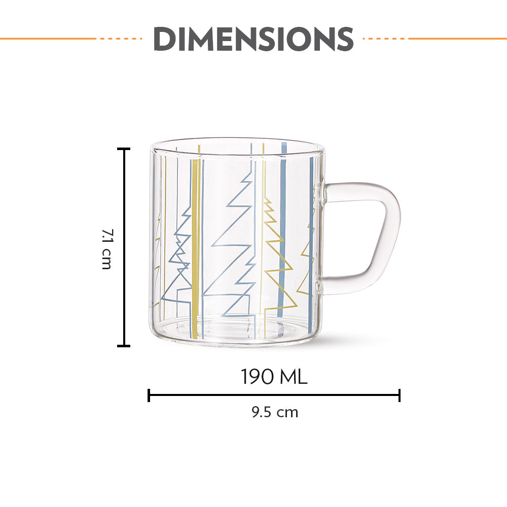 Borosil Sintra Classic Mug Set of 6, 190ml
