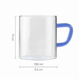 Borosil Blue Vision Classic Mug Set of 6, 190ml