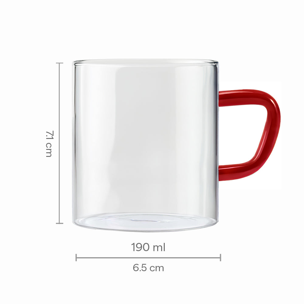 Borosil Brown Vision Classic Mug Set of 6, 190ml