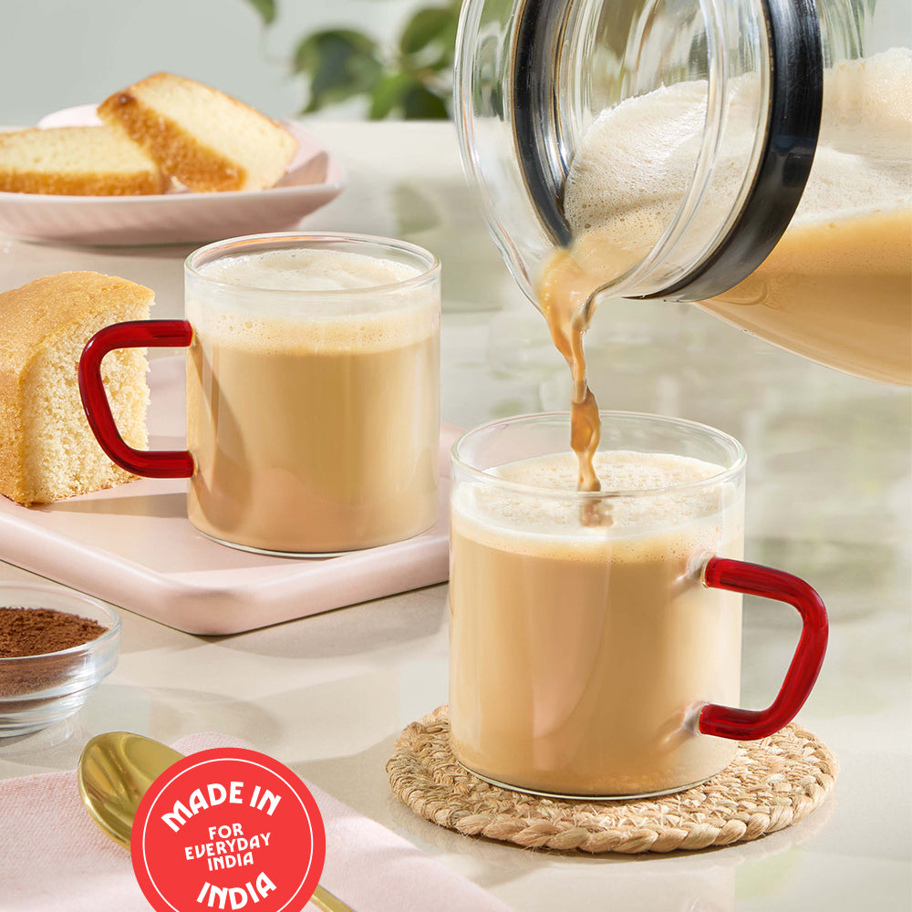 Borosil Brown Vision Classic Mug Set of 6, 190ml