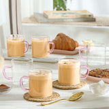 Borosil Pink Vision Classic Mug Set of 6, 190ml