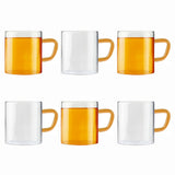 Borosil Yellow Vision Classic Mug Set of 6, 190ml