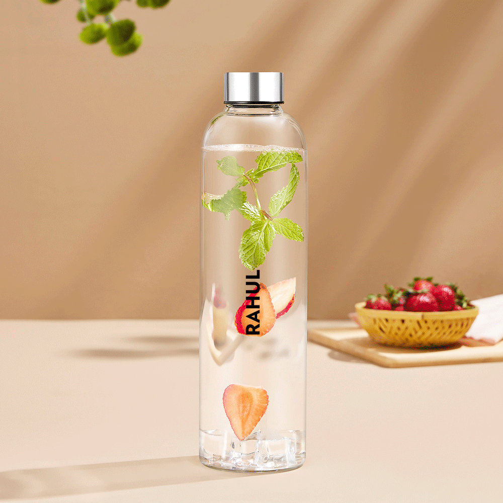Borosil Personalised Crysto Clear Glass Bottle
