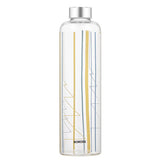 Borosil Crysto Narrow Mouth Sintra Glass Bottle 1L - Silver Lid