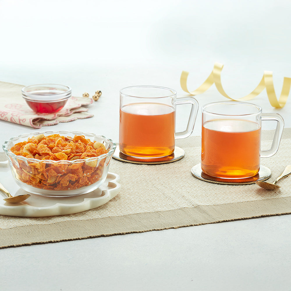 Lysaa Glass Snack Set of 3, 430ml + 305ml x 2