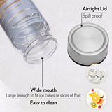Borosil Neo Wide Mouth Glance Glass Bottle 550ml - Silver Lid