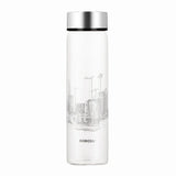 Borosil Neo Wide Mouth Roma Glass Bottle 550ml - Silver Lid