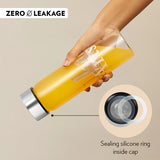 Borosil Neo Wide Mouth Roma Glass Bottle 550ml - Silver Lid