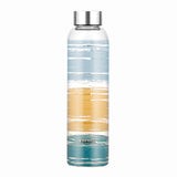 Borosil Neo Narrow Mouth Glance Glass Bottle 550ml - Silver Lid