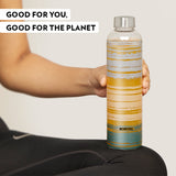 Borosil Neo Narrow Mouth Glance Glass Bottle 550ml - Silver Lid