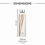 Borosil Neo Narrow Mouth Prism Glass Bottle 550ml - Silver Lid
