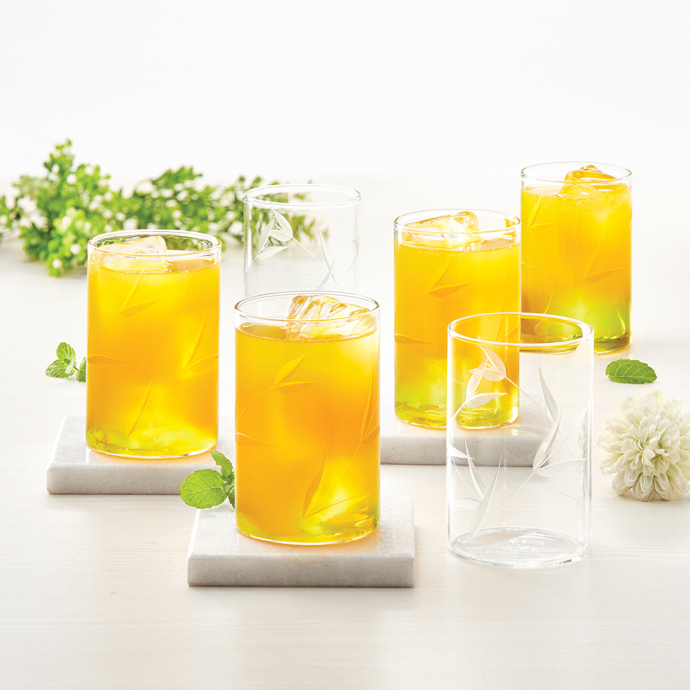 Borosil Cut Glass Bouquet Large Set of 6, 350ml