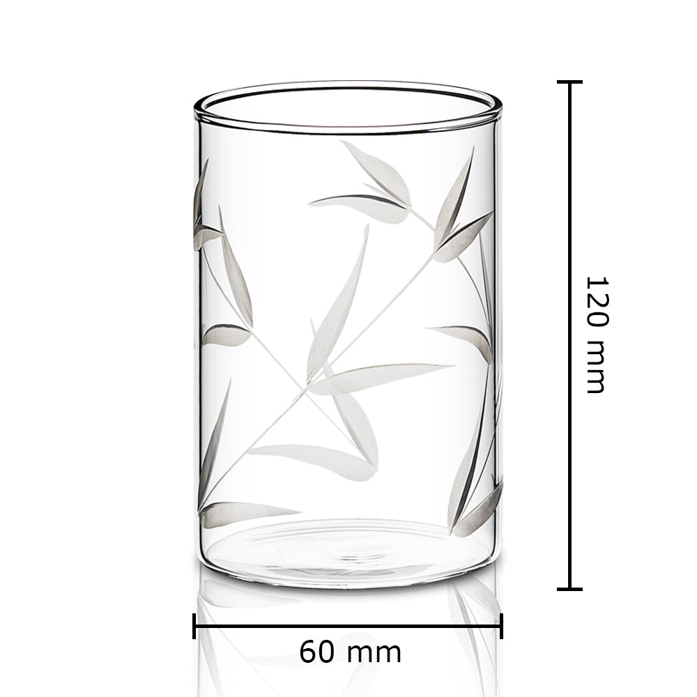 Borosil Cut Glass Bouquet Large Set of 6, 350ml